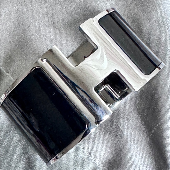 NEW HÈRMES Extra Wide Pink Enamel Rose Gold Plated H Clic Bracelet Bangel - Picture 14 of 16